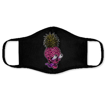 Discover Skeleton pineapple psychedelic Face Masks