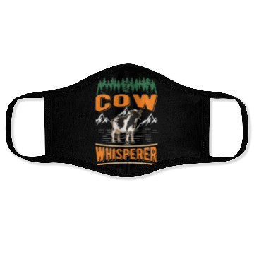 Discover Cow Whisperer Farmer Cattle Breeder Cows Face Masks