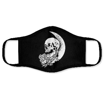 Discover Skull Moon Grunge Goth Occult Gothic Aesthetic Wic Face Masks