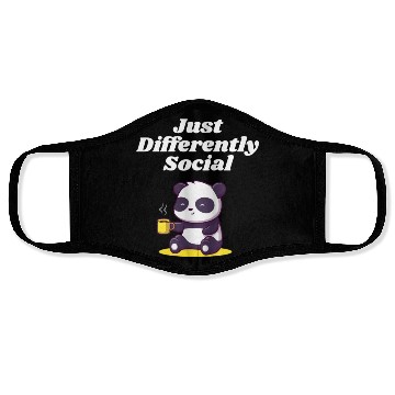 Discover Just Differently Social Nerd Introvert Weird Antis Face Masks