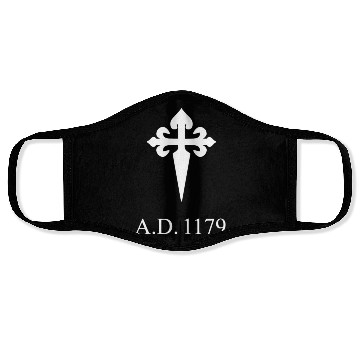 Discover Compostela cross white Face Masks