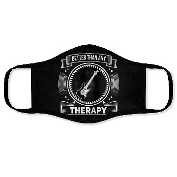 Discover Cool electric guitar player illustration Face Masks