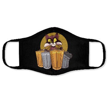 Discover Raccoon Playing Drums Using Trash Cans - Funny Face Masks