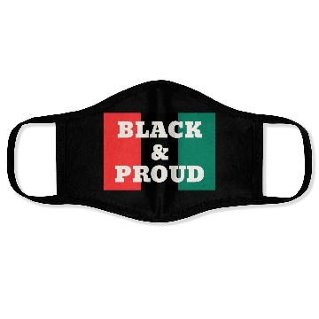 Discover Black and Proud on a Red, Black, and Green Colors Face Masks