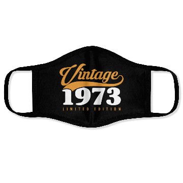 Discover 50 Years Vintage 1973 Retro 50th Birthday Face Masks