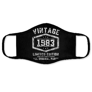 Discover 40 Years Vintage 1983 Retro 40th Birthday Face Masks
