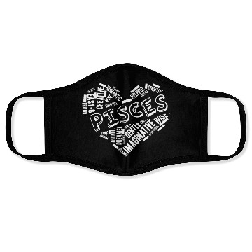 Discover Pisces Heart Word Cloud Doodle Astrology Zodiac St Face Masks