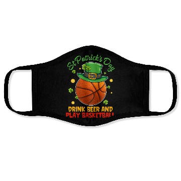 Discover Baseball St Patrick Drink Beer And Play Basketball Face Masks