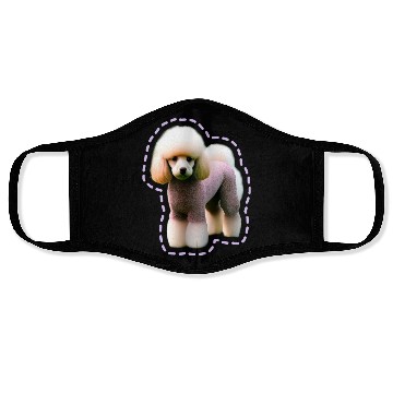 Discover Poodle dog potrait | poodle potrait | pet potrait Face Masks