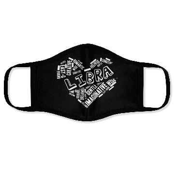 Discover Libra Heart Word Cloud Doodle Astrology Zodiac Sta Face Masks