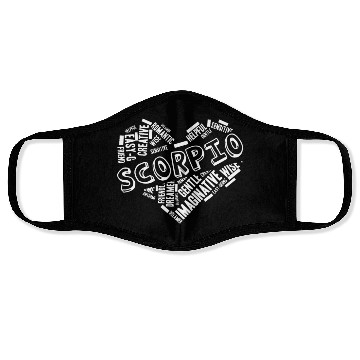 Discover Scorpio Heart Word Cloud Doodle Astrology Zodiac S Face Masks
