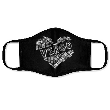 Discover Virgo Heart Word Cloud Doodle Astrology Zodiac Sta Face Masks