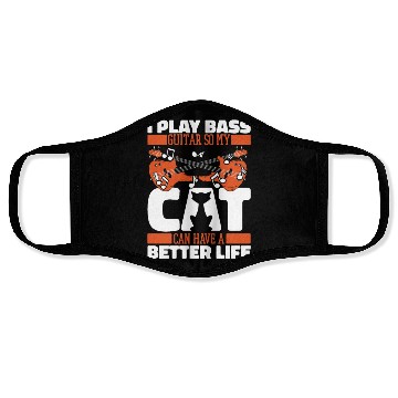 Discover Bass Guitar Bassist Cat Face Masks