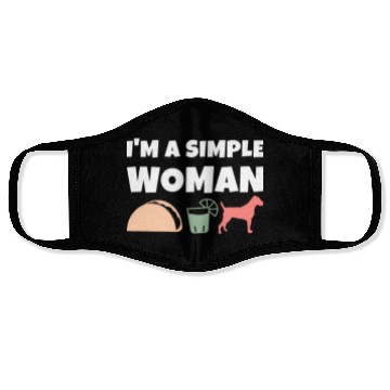 Discover I'm A Simple Woman Tacos Tequila Jack Russell Face Masks