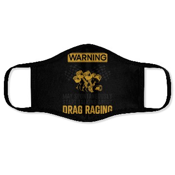 Discover Drag Racing Race Car Warning May Face Masks