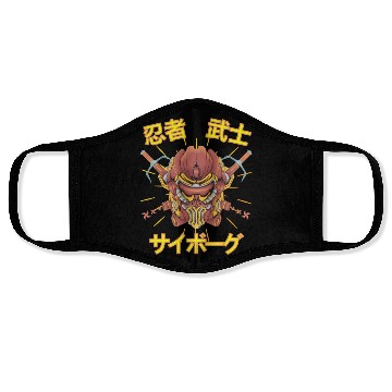 Discover Samurai Monster Cyborg Robot orange Ninja Face Masks