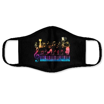 Discover Piano Cat Musician Musical Instrument Pianist Face Masks