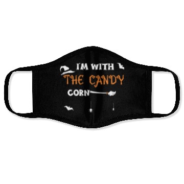 Discover I'm With The Candy Corn Face Masks
