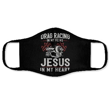 Discover Drag Racing Race Car Drag Racing Face Masks