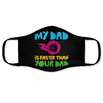 Discover Drag Racing Race Car Dad Son Face Masks