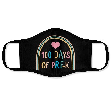 Discover School Face Masks, 100 Days Of Pre-K Rainbow Heart Face Masks