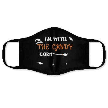 Discover I'm With The Candy Corn Face Masks