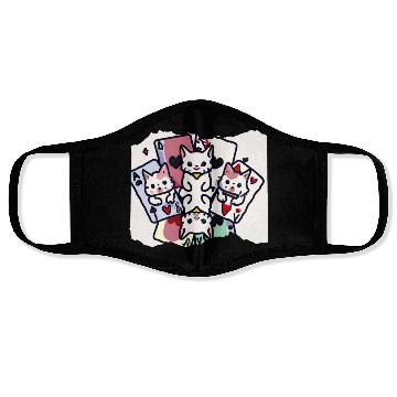Discover Cats Playing Cards Face Masks