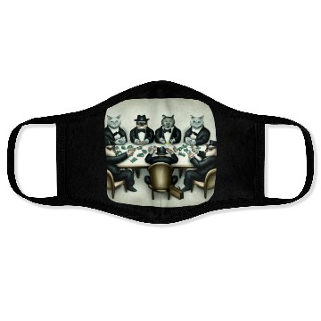 Discover Cats Playing Cards Face Masks