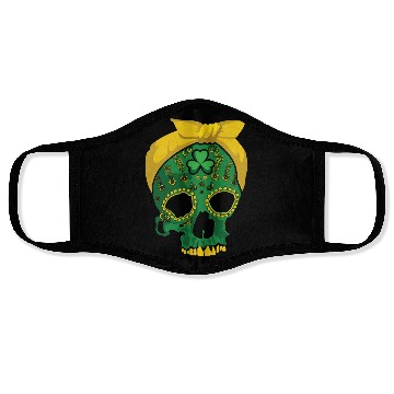 Discover Floral Sugar Bone Shamrock Saint Patrick Day Face Masks