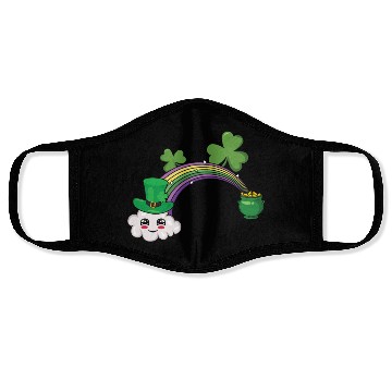 Discover Cute Kawaii Cloud Rainbow Happy Saint Patricks Face Masks