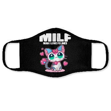 Discover MILF Man I love Felines Funny Cats Face Masks