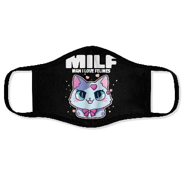 Discover MILF Man I love Felines Funny Cats Face Masks