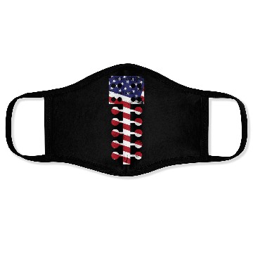 Discover Drag Racing Race Car American Flag Face Masks