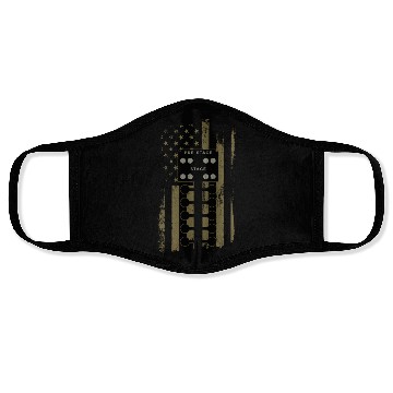 Discover Drag Racing Race Car American Flag Face Masks
