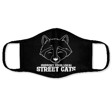 Discover Support Your Local Street Cats Raccoon Bear Face Masks