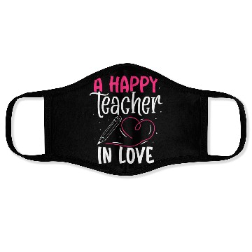 Discover A happy teacher in love Face Masks