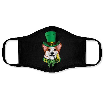 Discover Cute Corgi Irish Happy Saint Patrick Day Face Masks