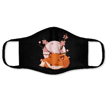 Discover Japanese Fox Cherry blossom Flower sakura kawaii Face Masks