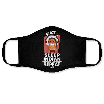 Discover Eat Sleep Indian Repeat Native American People Face Masks