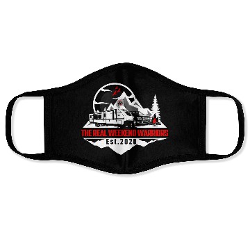 Discover The Real Weekend Warriors Latest Logo in Red Face Masks