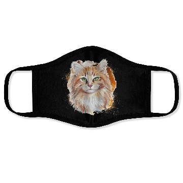 Discover Watercolor Splash Beautiful Brown Cat Face Masks