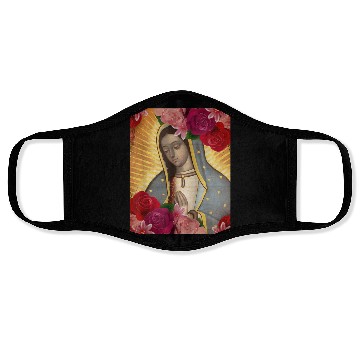 Discover Our Lady of Guadalupe Rose Mexican Catholic Juan D Face Masks