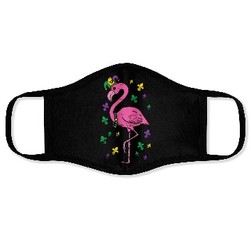 Discover Jester Pink Flamingo Bird Animal Cute Mardi Gras C Face Masks