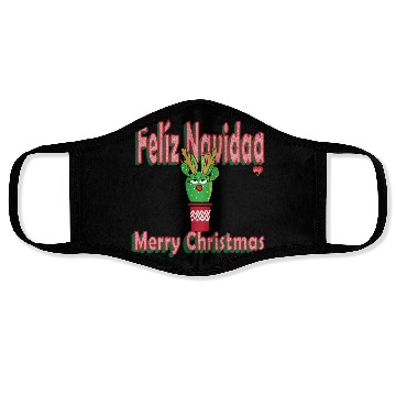 Discover Felíz Navidad Cactus Lady Face Masks
