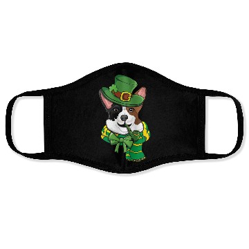 Discover Cute Irish Corgi Happy Saint Patrick Day Face Masks