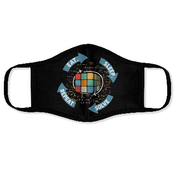 Discover Eat Sleep Solve Repeat Math Speed Cubing Genie Face Masks