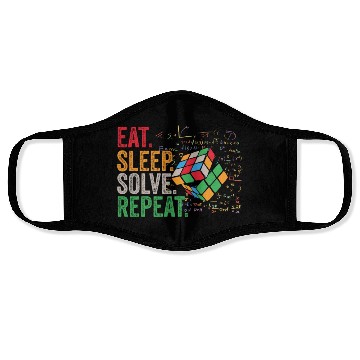 Discover Eat Sleep Solve Repeat Math Speed Cubing Genie Face Masks