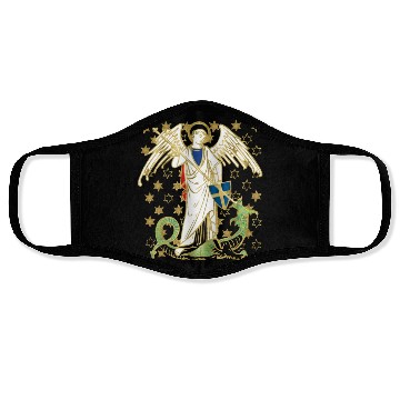 Discover St. Michael the Archangel Icon Dragon Catholic Ang Face Masks