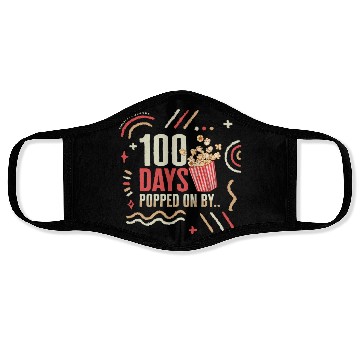 Discover School Face Masks, 100 Days Popped On By Popcorn Cute