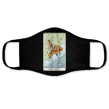 Discover Pizza Tarot Card "The Slice" for a Tarot Reader Face Masks